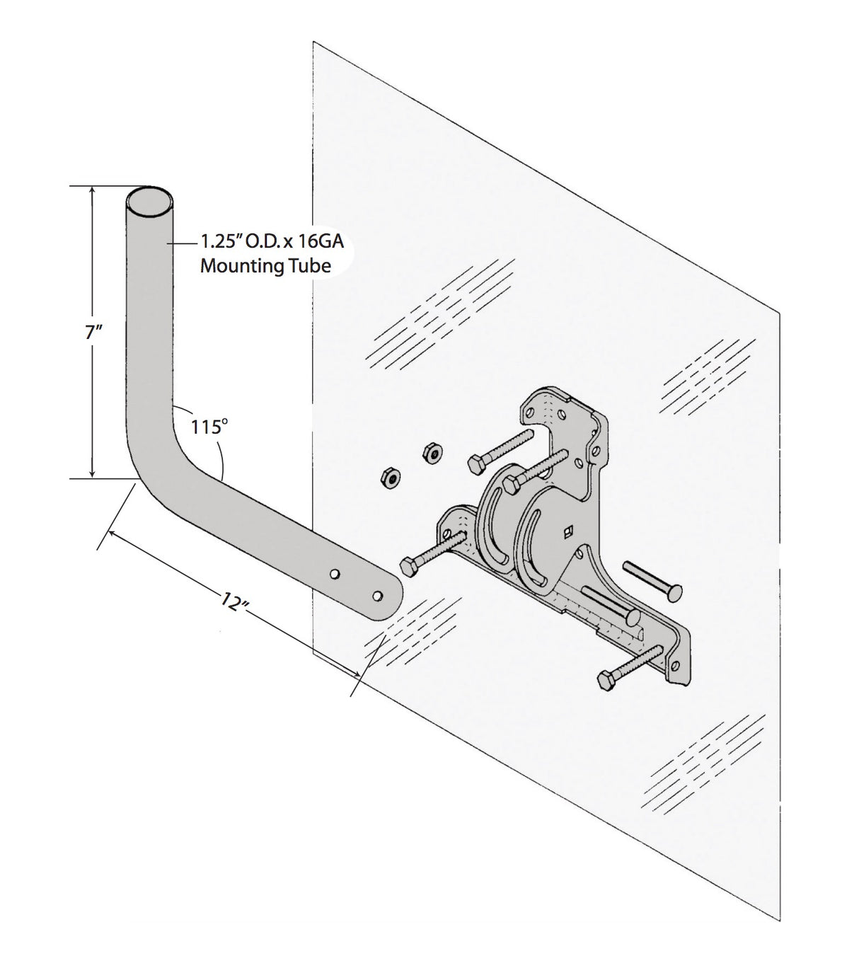 Rohn Universal One-Legged J-Pole Mount (1LG)