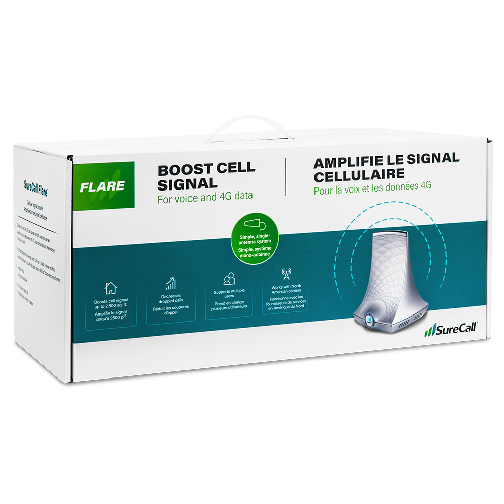 SureCall Flare 3.0 Signal Booster Kit with Yagi Outside Antenna