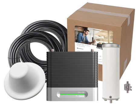 weBoost Office 100 Signal Booster (75 Ohm) - Omni outside antenna and Standard Dome inside antenna system