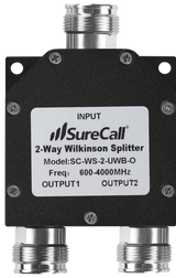 SureCall C-Band 2-Way Waterproof Splitter