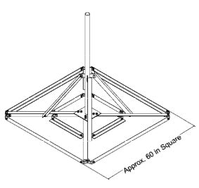 Nello Non-Penetrating Roof Mount - 1-1/4" Diameter by 60" Tall