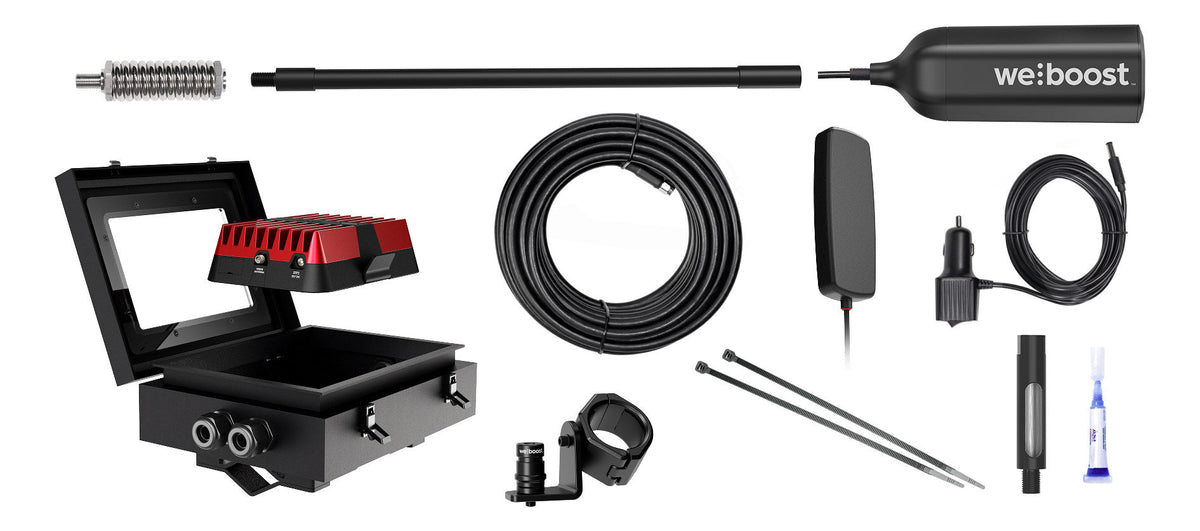 Every part in the weBoost SxS box laid out