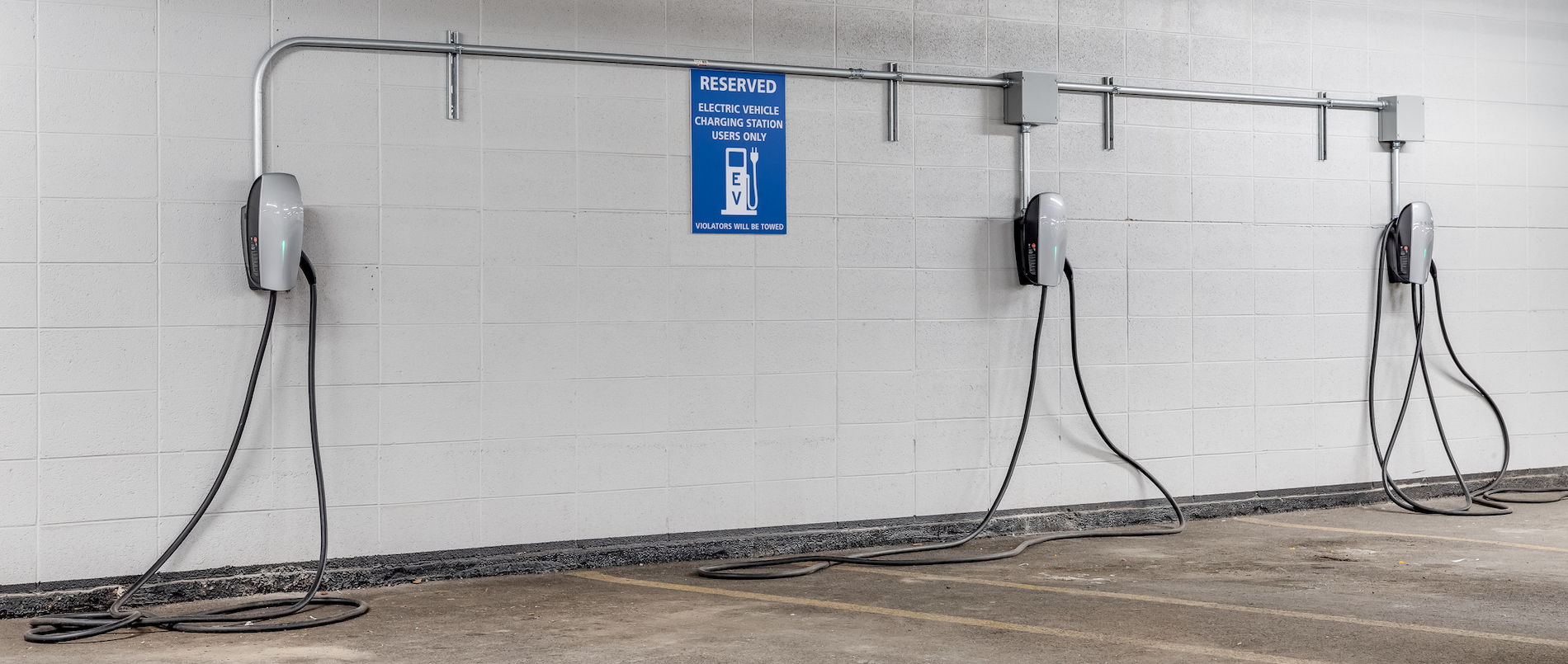 EV Chargers in Parking Garage